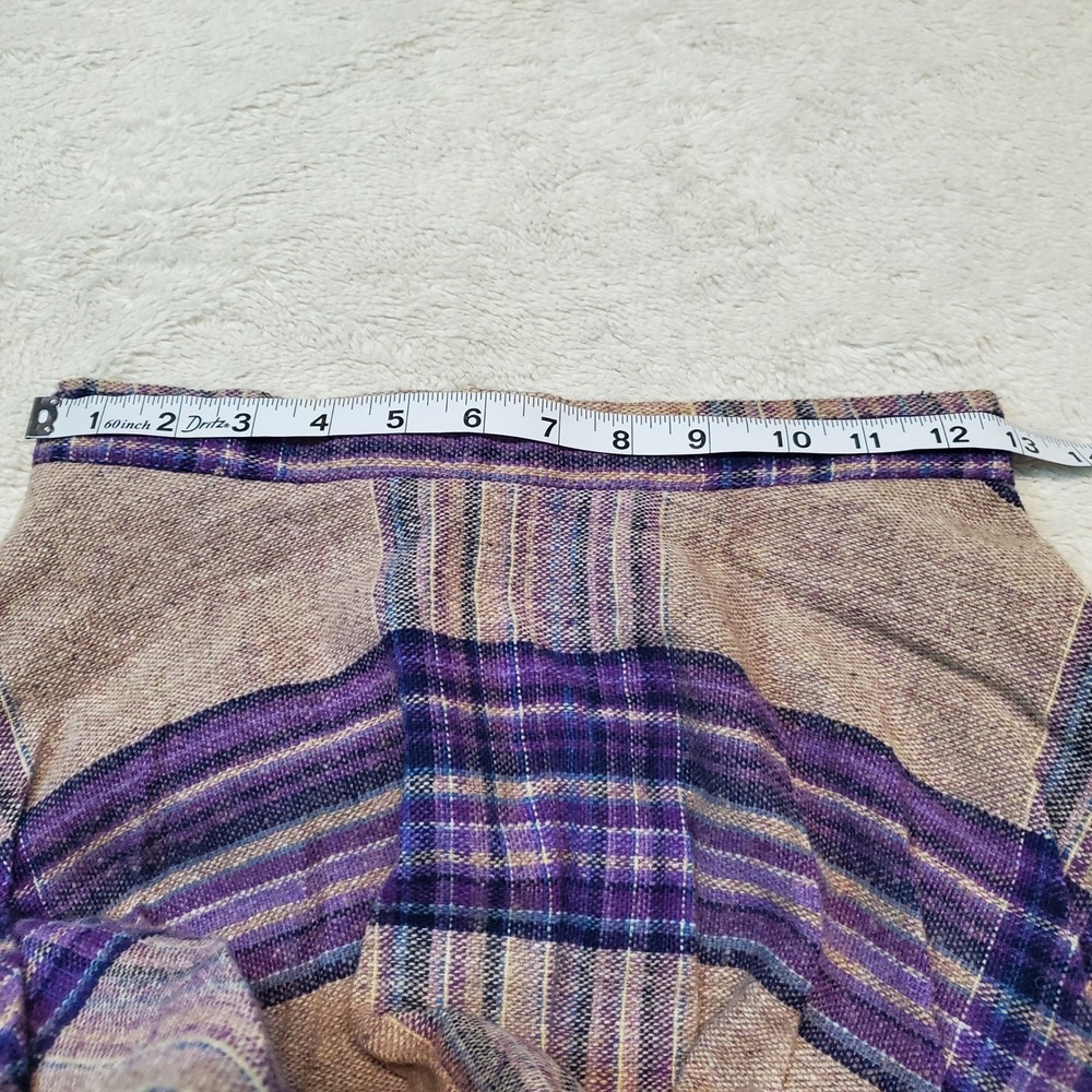 Vintage West Coast Connection Gray Purple Plaid Wool Blend Skirt 7 Academia Twee - Picture 7 of 8